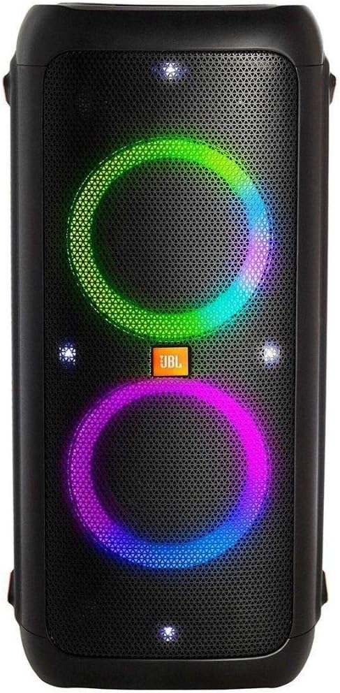 JBL PartyBox 710 - Schwarz – Trag - und rollbarer Bluetooth Party-Lautsprecher mit Lichteffekten – Spritzwassergeschützte, mobile Musikbox(Minimalistisch)