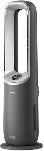 Philips Air Performer 3w1 - wentylator, oczyszczacz powietrza i grzejnik, Filtr NanoProtect HEPA, Usuwa alergeny, wirusy, bakterie, zapachy i 99,97% pyłków z powietrza, Cichy, Kolor Szary (AMF870/15)